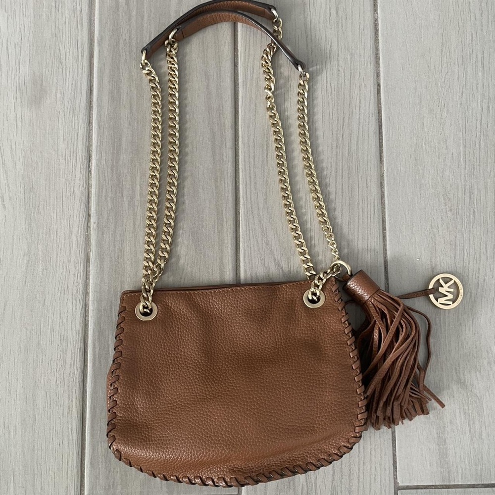 Michael Kors Brown Crossbody Bag with Gold Chain